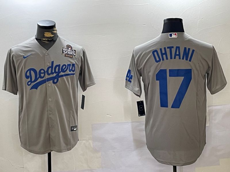 Men Los Angeles Dodgers #17 Ohtani Grey Game 2024 Nike MLB Jersey style 11201